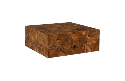 Teak Slice Coffee Table, Square