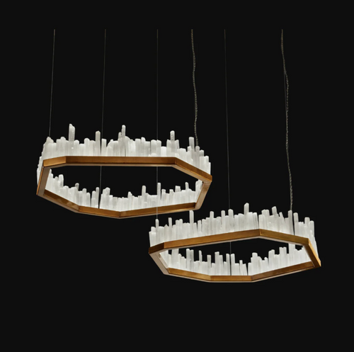 White Selenite Pendant Lamp