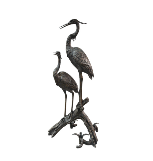 Herons on Branch Bronze