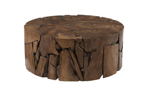 Teak Chunk Coffee Table, Round