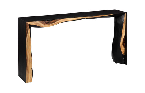 Framed Waterfall Console Table, Natural, Iron