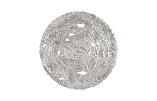 Molten Wall Disc, Large, Silver Leaf