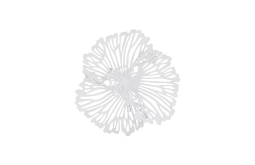 Flower Wall Art, Extra Small, White, Metal