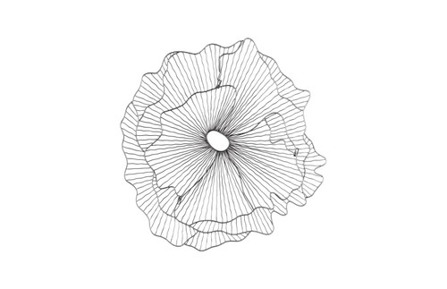 Poppy Flower Wall Art, Silver/Black, SM