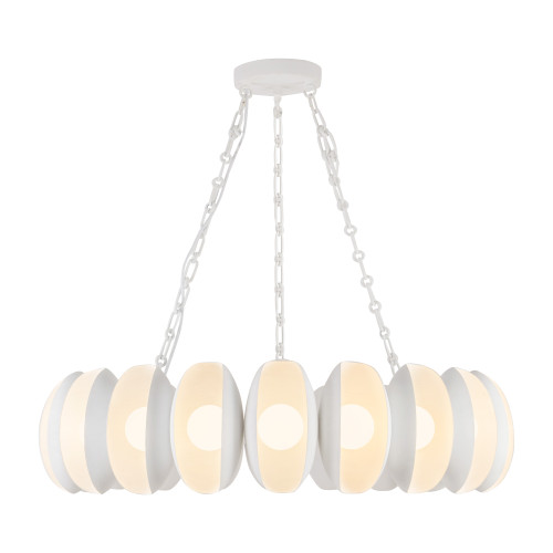 Cortez 37-in Antique White dimmable LED Chandelier