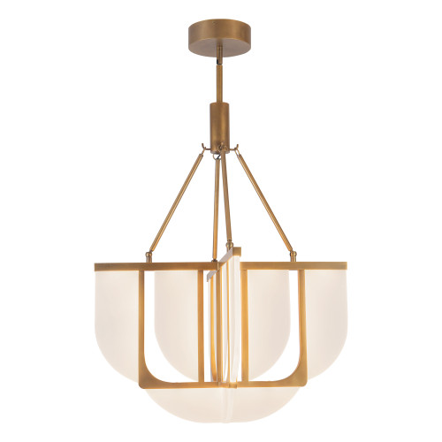 Anders 24-in Vintage Brass dimmable LED Chandelier