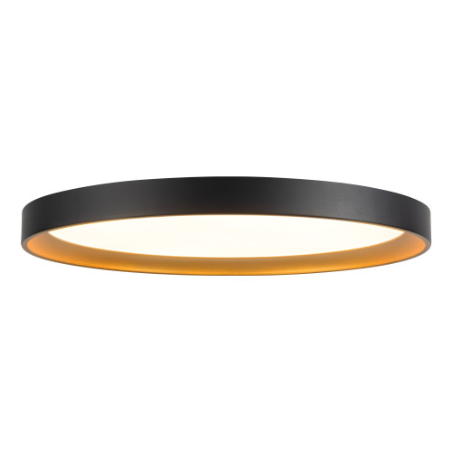 Nix 15-in Black dimmable LED Flush Mount with Gold Accents