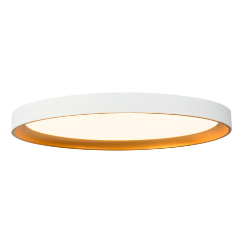 Nix 15-in White dimmable LED Flush Mount with Gold Accents