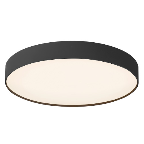 Rynn 7-in Black dimmable LED Flush Mount