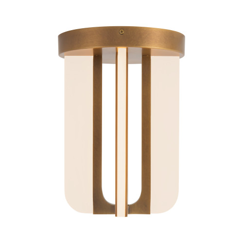 Anders 8-in Vintage Brass dimmable LED Semi-Flush Mount