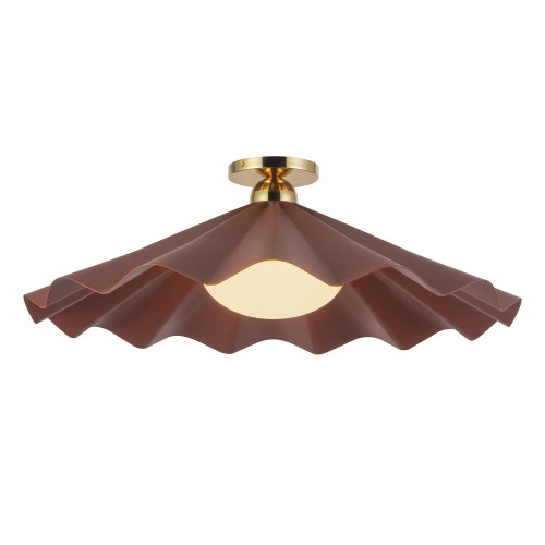 Furrow 25-in Burgundy Semi-Flush Mount
