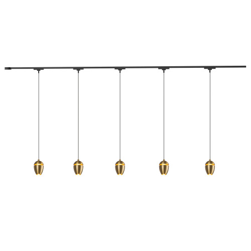 Eloa 5 Light Brushed Gold dimmable 3000K LED Trilo Track Ceiling Kit