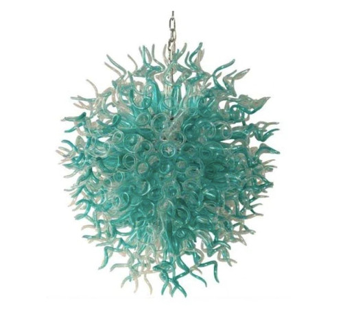 Turquoise Handmade Glass Chandelier Lighting