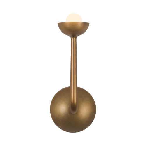 Spade 5-in Vintage Brass dimmable LED Wall/Vanity Light
