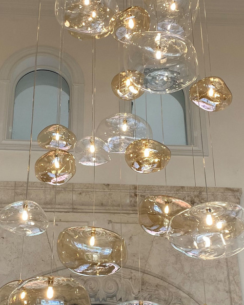 Modern Cloud Blown Glass Art Chandelier Lighting