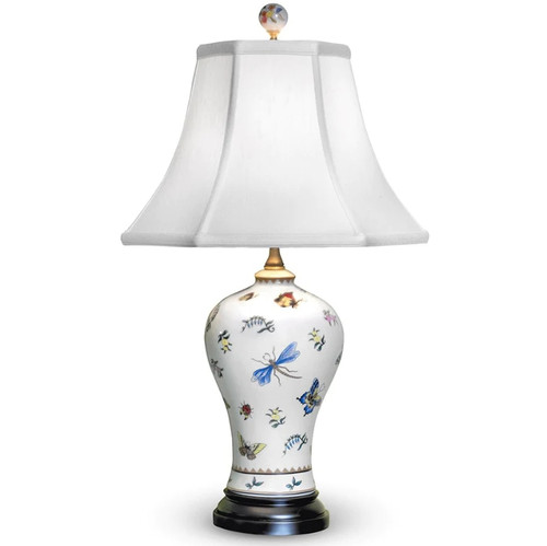 Butterflies Porcelain Vase Lamp