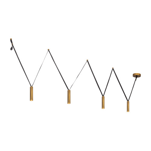 Mason 72-in Vintage Brass LED Linear Pendant