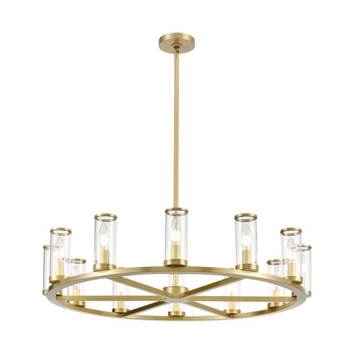 Revolve Clear Glass/Natural Brass 12 Lights Chandeliers (CH309012)