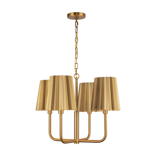 Plisse 23-in Aged Gold 4 Lights Chandeliers