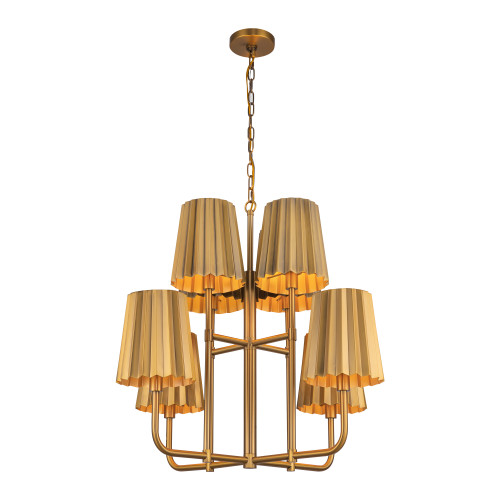 Plisse 30-in Aged Gold 8 Lights Chandeliers
