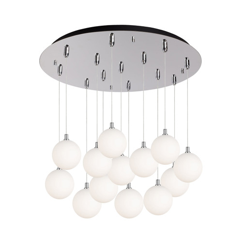 Bolla 25-in Chrome/Opal Glass 13-Light Multi Pendant