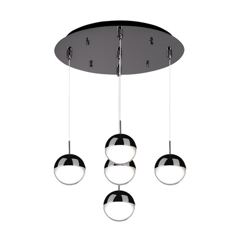 Pluto 14-in Black Chrome 5-Light Multi Pendant