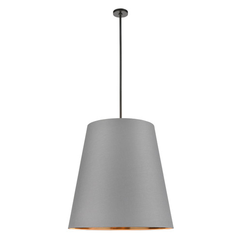 Calor 30-in Gray Linen Withgold Parchmen/Urban Bronze 3 Lights Pendant