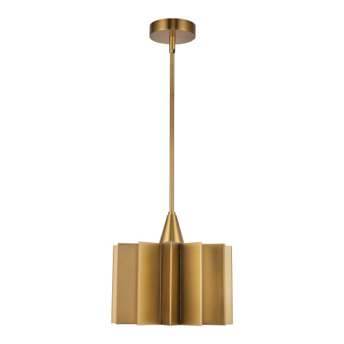 Plisse 12-in Aged Gold 1 Light Pendant (PD528412)