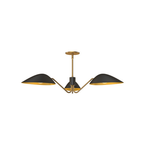 Oscar 36-in Aged Gold/Matte Black 3 Lights Pendant