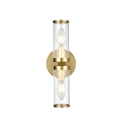 Revolve Clear Glass/Natural Brass 2 Lights Wall/Vanity (WV309002)