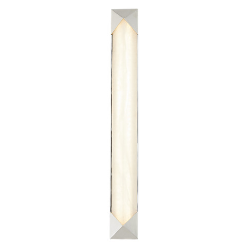 Caesar 25-in Polished Nickel/Alabaster LED Wall/Vanity
