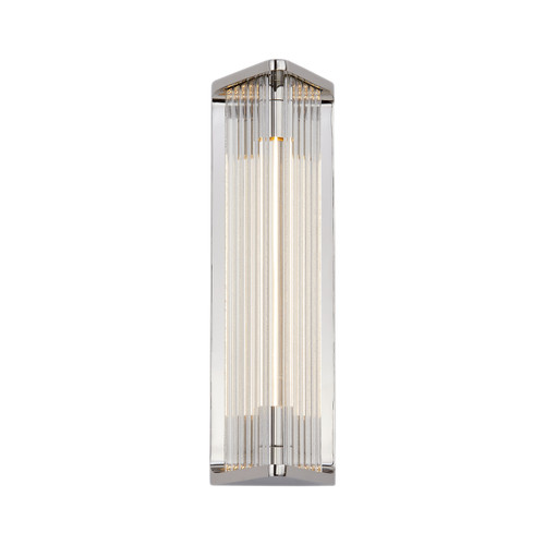 Sabre 12-in Polished Nickel/Ribbed Glass LED Wall/Vanity