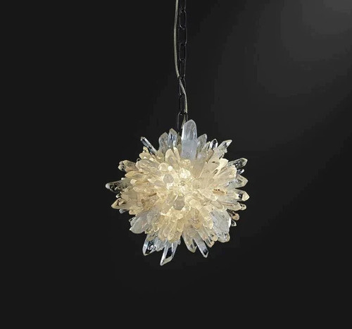 Akari Rose Rock Crystal Pendant Island Chandelier