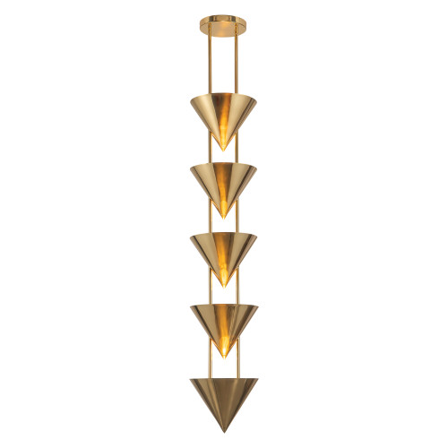Versus 48-in Patina Brass 5 Light Pendant