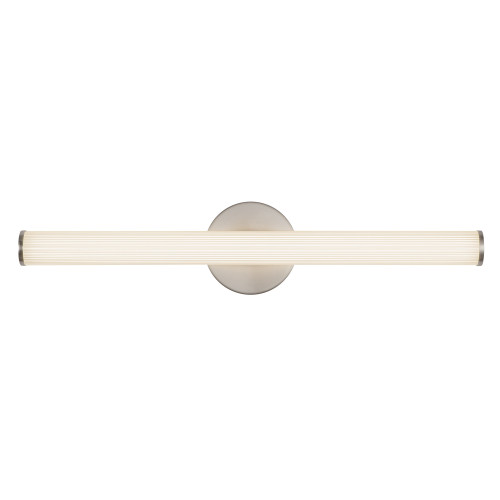 Vire 24-in Brushed Nickel dimmable LED Wall/Vanity Light with Ribbed Opal Diffuser