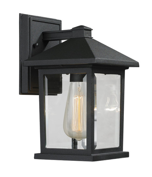 Portland 1 Light Outdoor Wall Light (531S-BK)