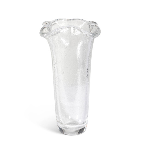 Ruffle Glass Vase, Clear