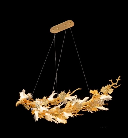 LIULI Glass Art Maple Leaves Tree Branch Chandelier Lighting