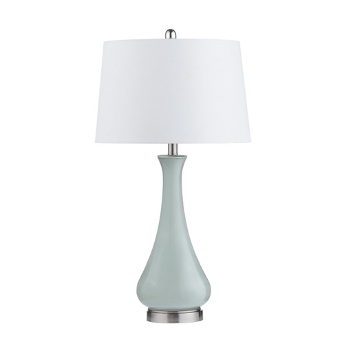 Set of 2 Glazed Seafoam Ceramic Table Lamp with Shade