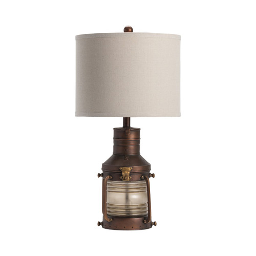 27"H Copper Lantern Table Lamp