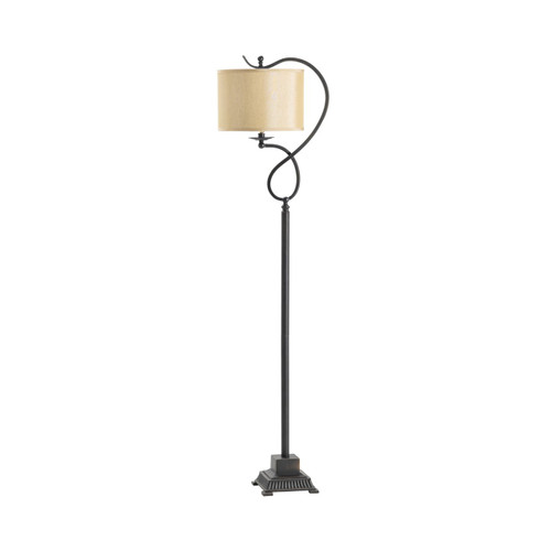 61"H Echo Floor Lamp White Faux Silk Shade