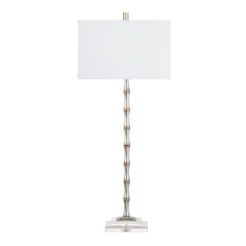 38.50"H Champagne Bamboo Table Lamp with White Shade