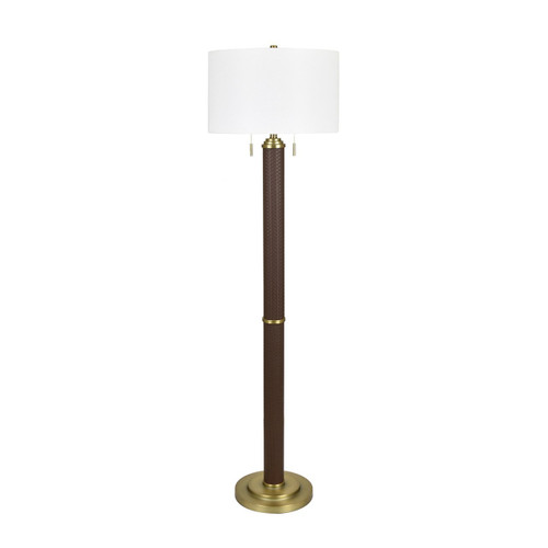 66.5" Faux Leather and Metal Floor Lamp with Shade