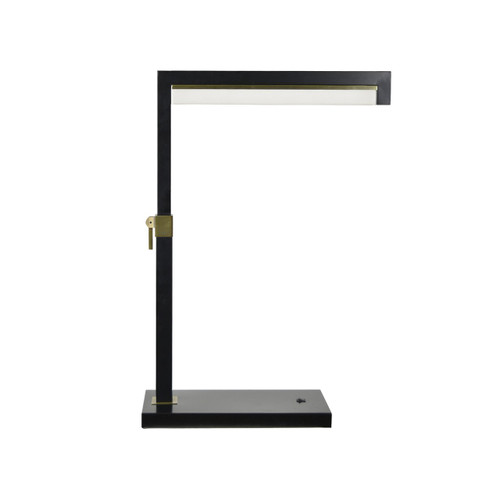 32"H Ronin LED Table Lamp in Matte Black Metal with Modern Geometric Design