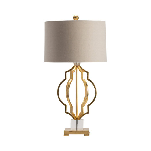 33.5" Parisian Metal and Crystal Table Lamp