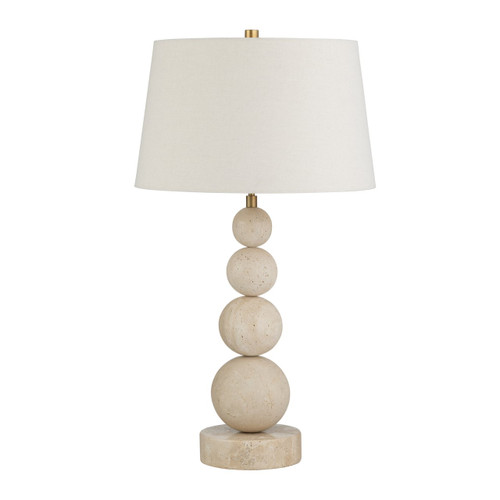 30" Stone Table Lamp with Linen Shade