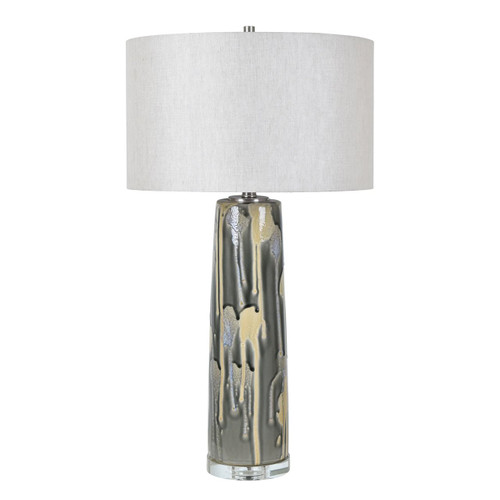 Set of 2 31"H Ceramic and Crystal Table Lamps with Shade