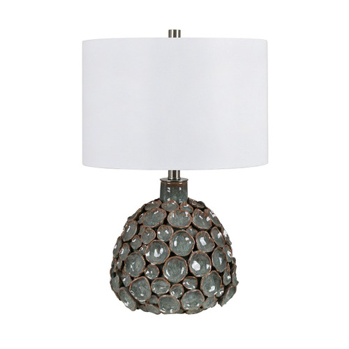 Set of 2 Grey Glazed Ceramic Table Lamp with Shade