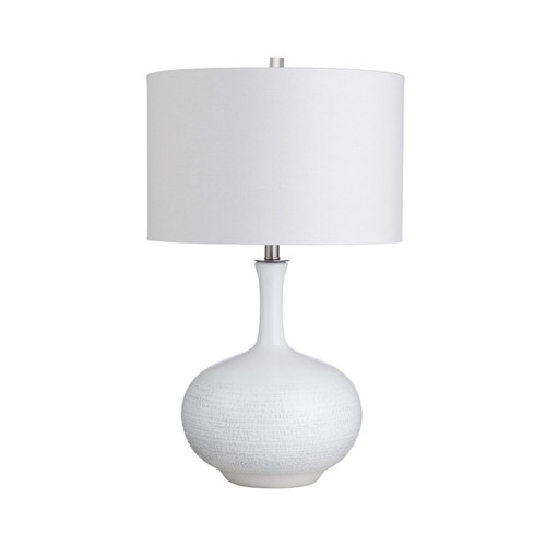 Set of 2 White Glazed Ceramic Table Lamp with Shade (CVAP3127)