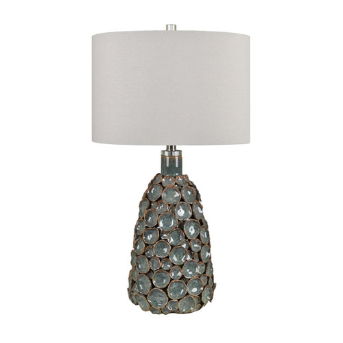 Set of 2 White Glazed Ceramic Table Lamp with Shade (CVAP3130)